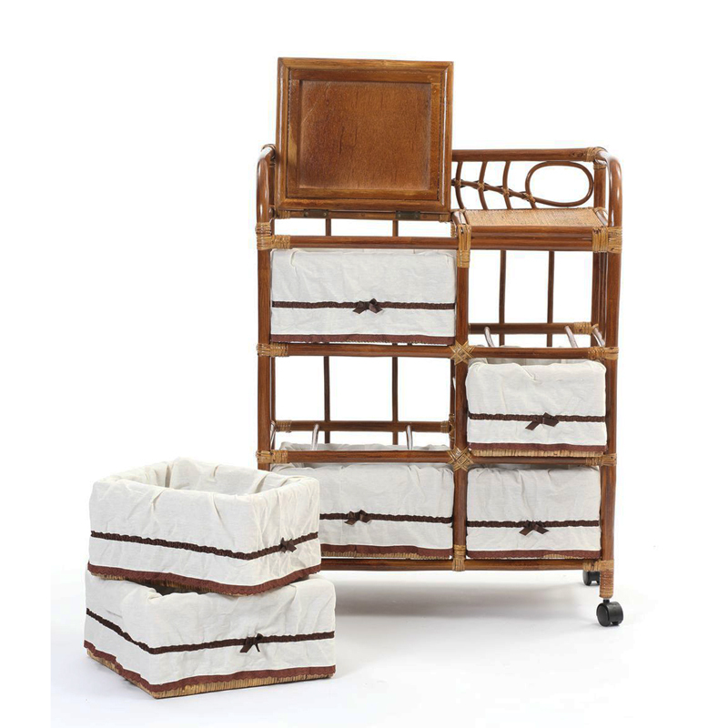 ランドリー チェスト 収納 ラタン ワゴン 70 3段 キャスター おしゃれ