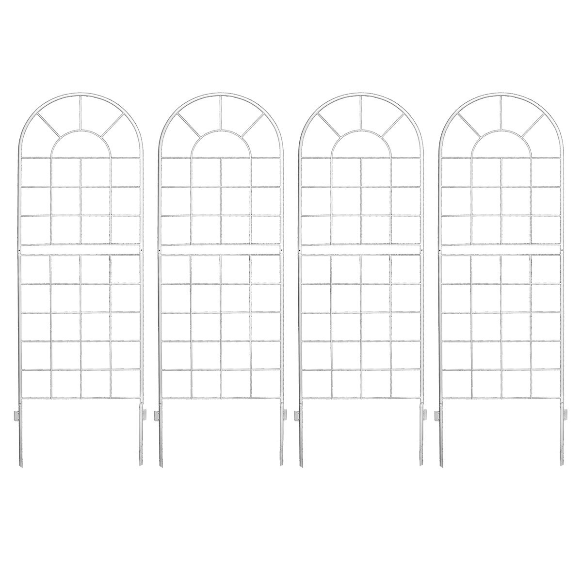 ガーデンフェンス　4枚セット　高さ　ロート　アイアン　おしゃれ　ブラック　柵　花壇　埋め込み　幅　50　庭　156cm　英国風　ホワイト　北欧　モダン　クラシック