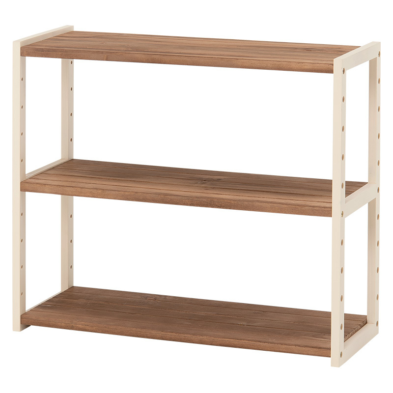 【10/13まで】木製ラック 3段 ナチュラルウッド 彫刻デザイン　カントリー調 10/13まで】木製ラック 3段 ナチュラルウッド 彫刻デザイン カントリー