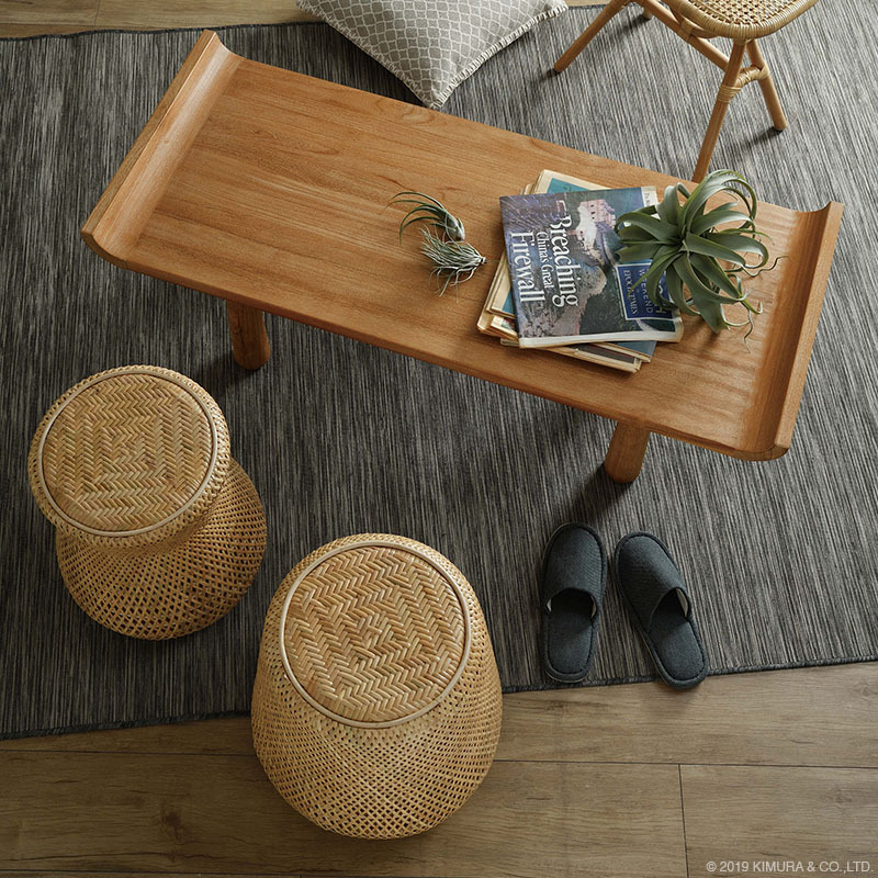 ラタンスツール 円形 鼓型 おしゃれ かわいい ラタン 籐 玄関椅子