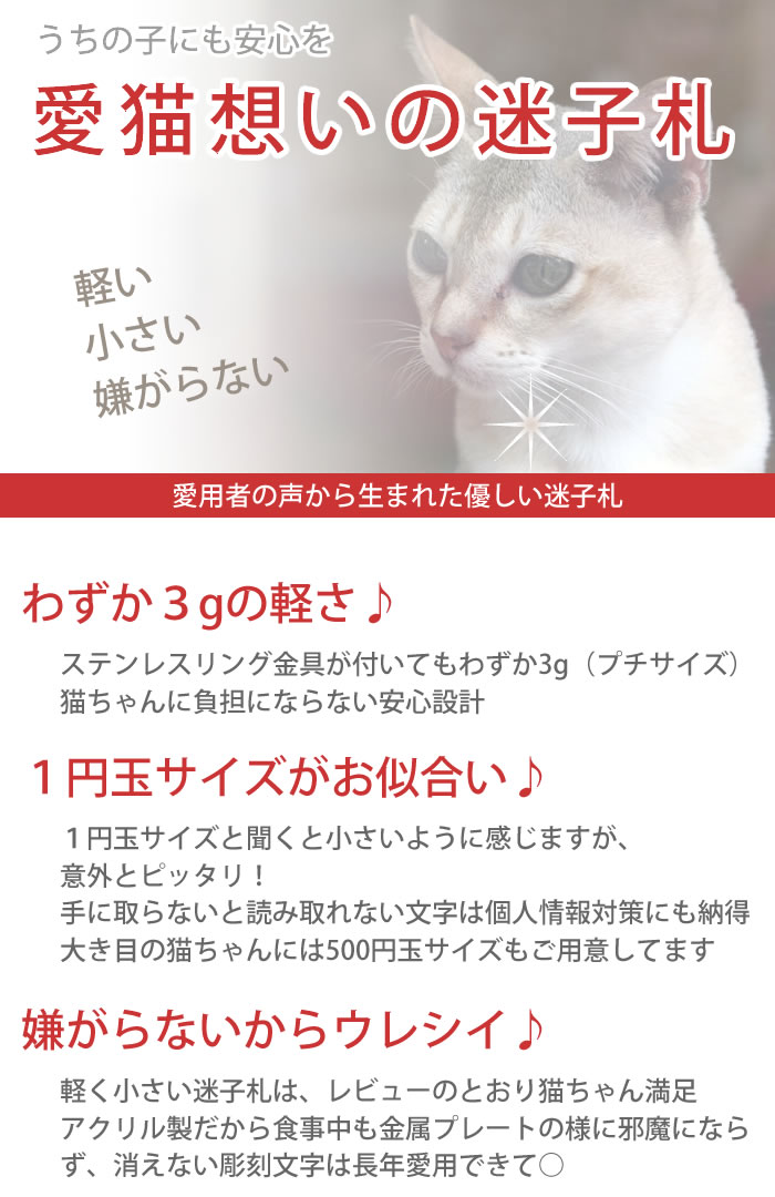 愛猫思いの迷子札