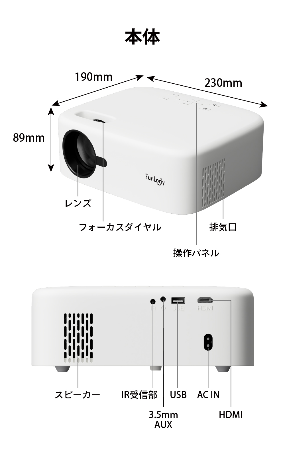 プロジェクター 小型 本体 家庭用 ビジネス モバイル 安い 高画質 100