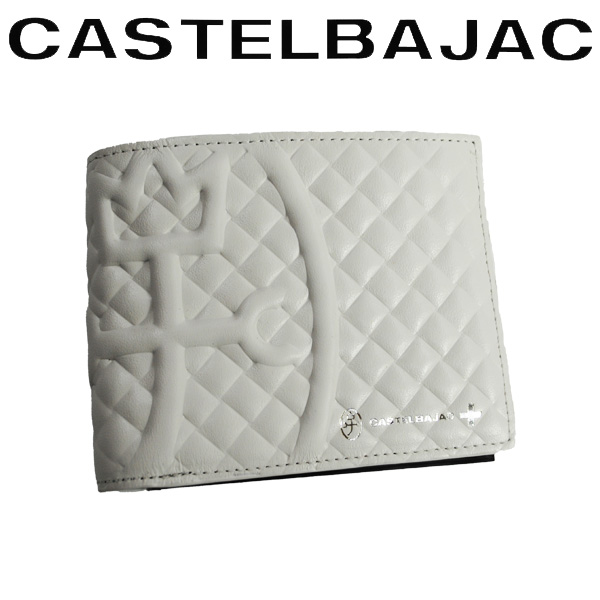 CASTELBAJAC カステルバジャック 牛革 2つ折り財布 ホワイト - 折り財布