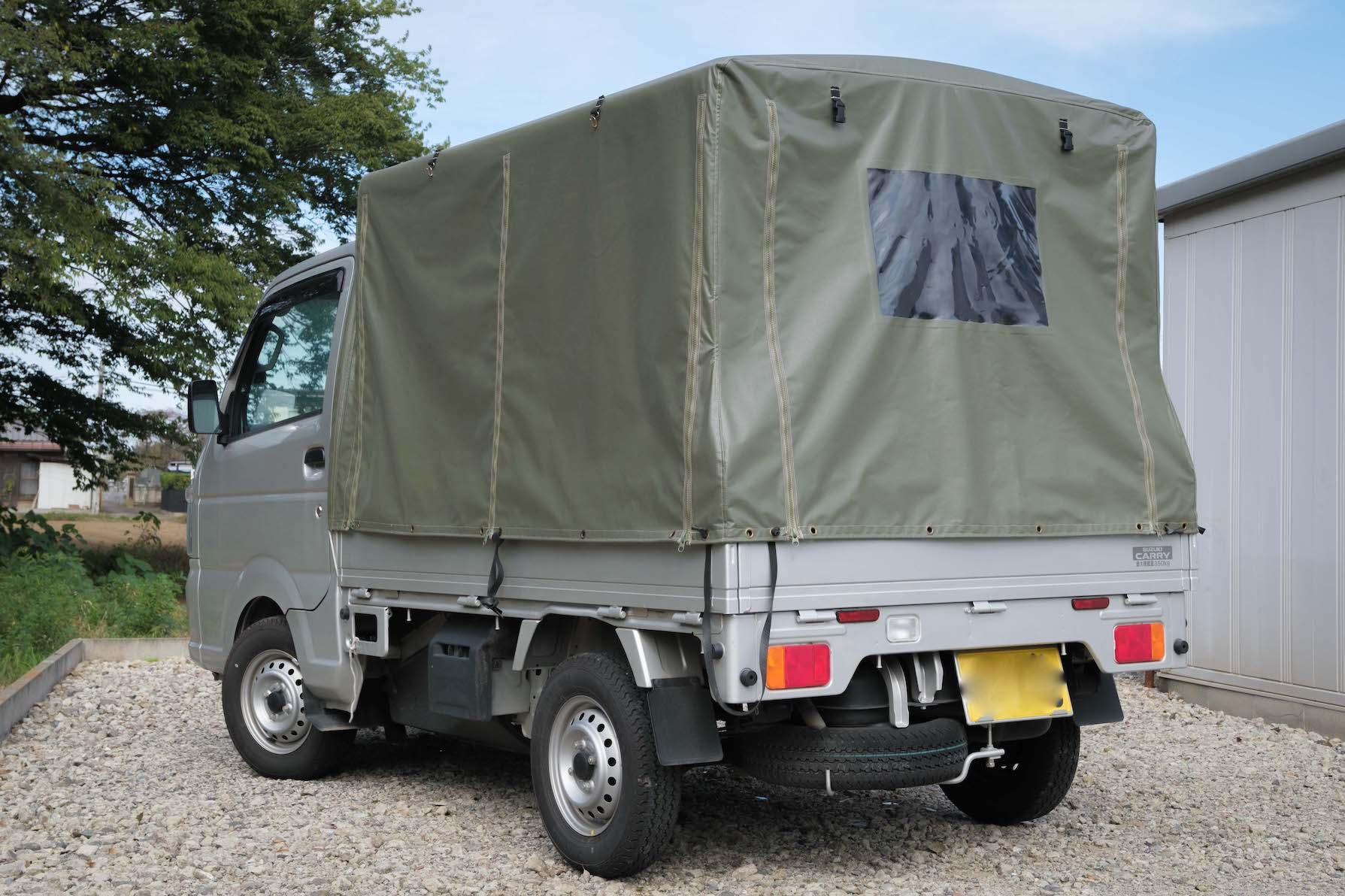 RV-2」軽トラック幌 軽トラ幌 荷台用シート フレーム幌セット 三開放幌