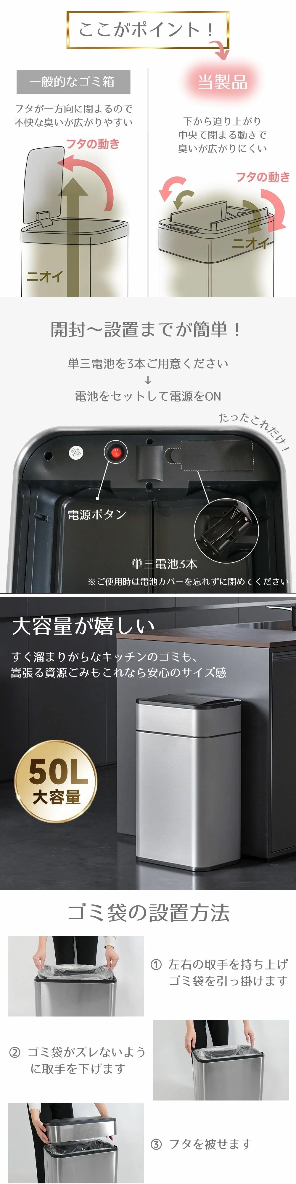 自動開閉ゴミ箱 LP