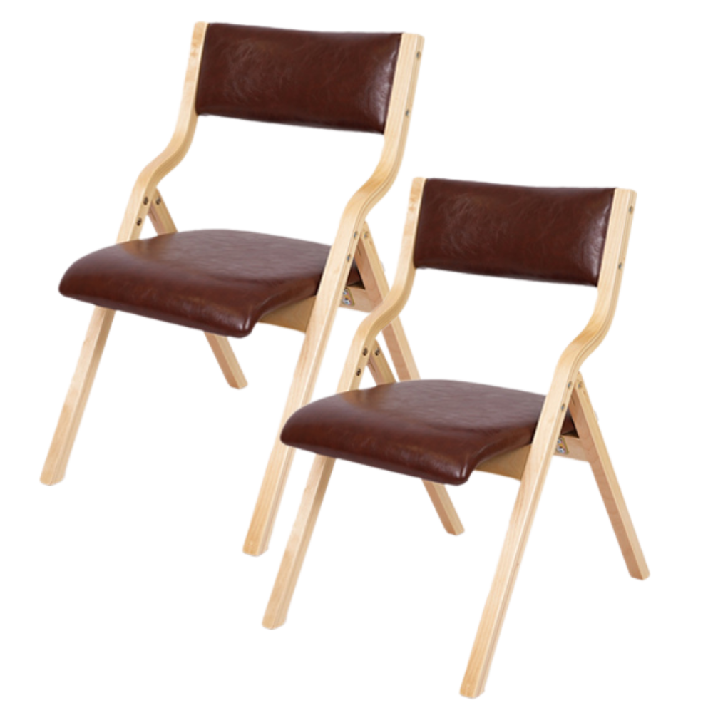 ダイニングチェア 折りたたみ椅子 2脚セット 完成品 リビングチェア PU
