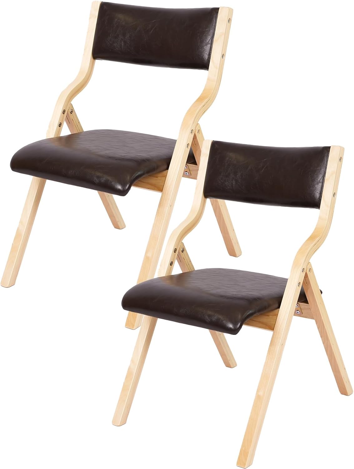 ダイニングチェア 折りたたみ椅子 2脚セット 完成品 リビングチェア PU
