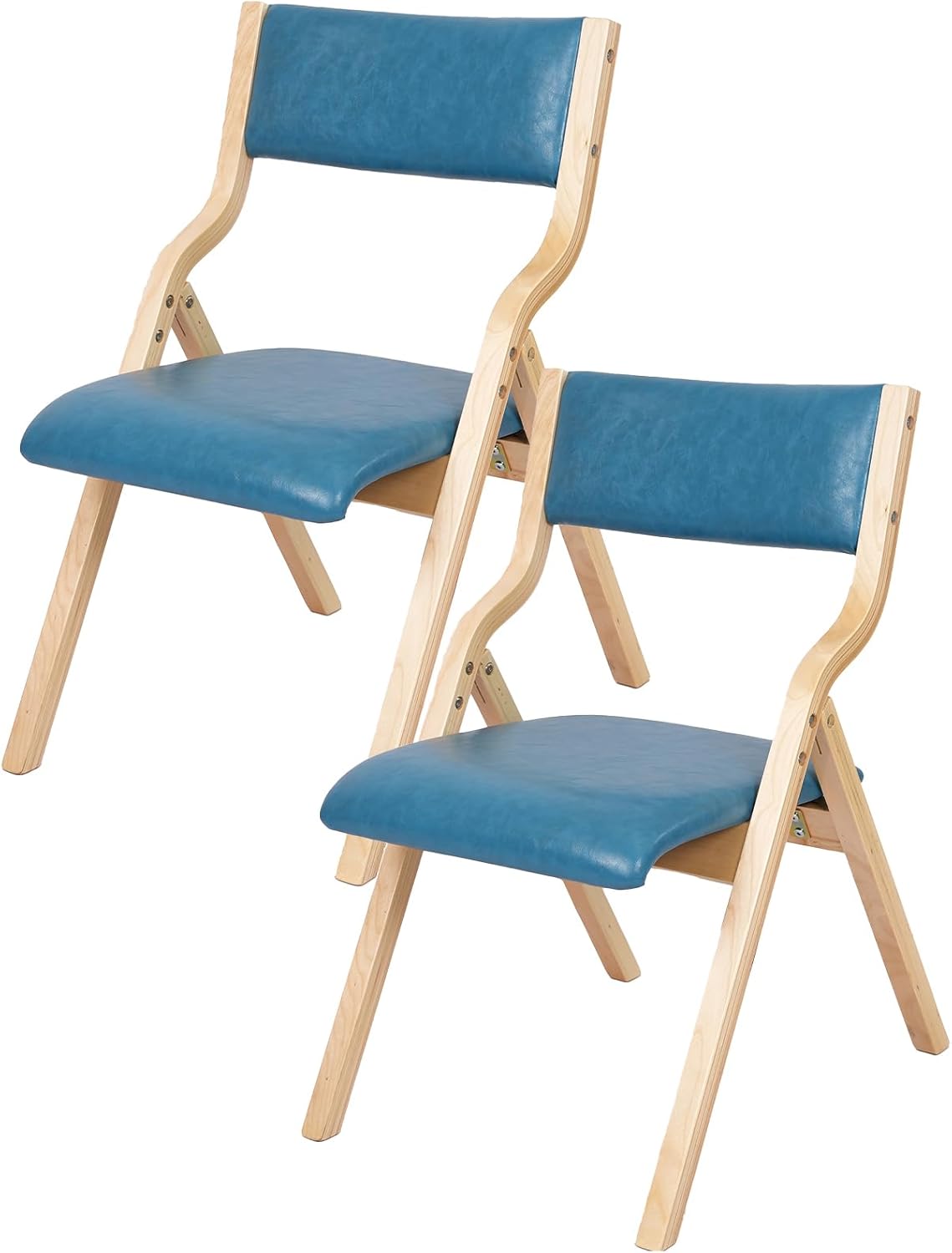 ダイニングチェア 折りたたみ椅子 2脚セット 完成品 リビングチェア PU