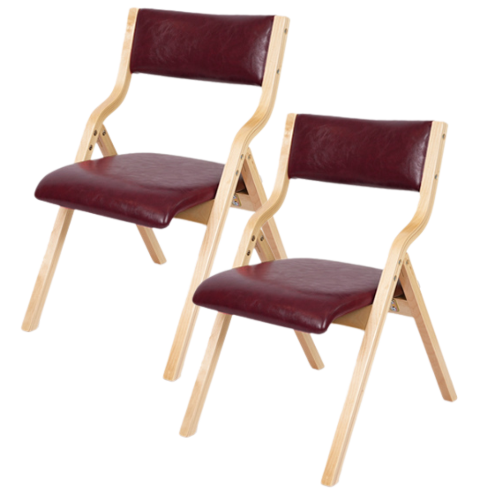 ダイニングチェア 折りたたみ椅子 2脚セット 完成品 リビングチェア PU