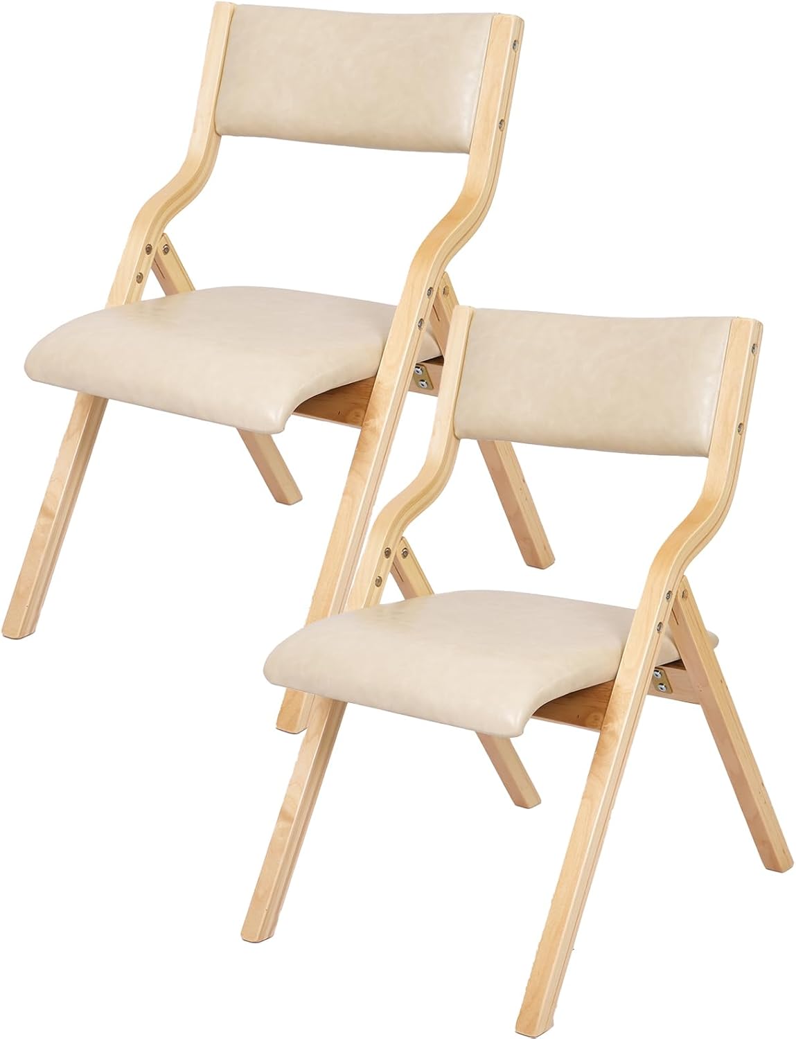 ダイニングチェア 折りたたみ椅子 2脚セット 完成品 リビングチェア PU