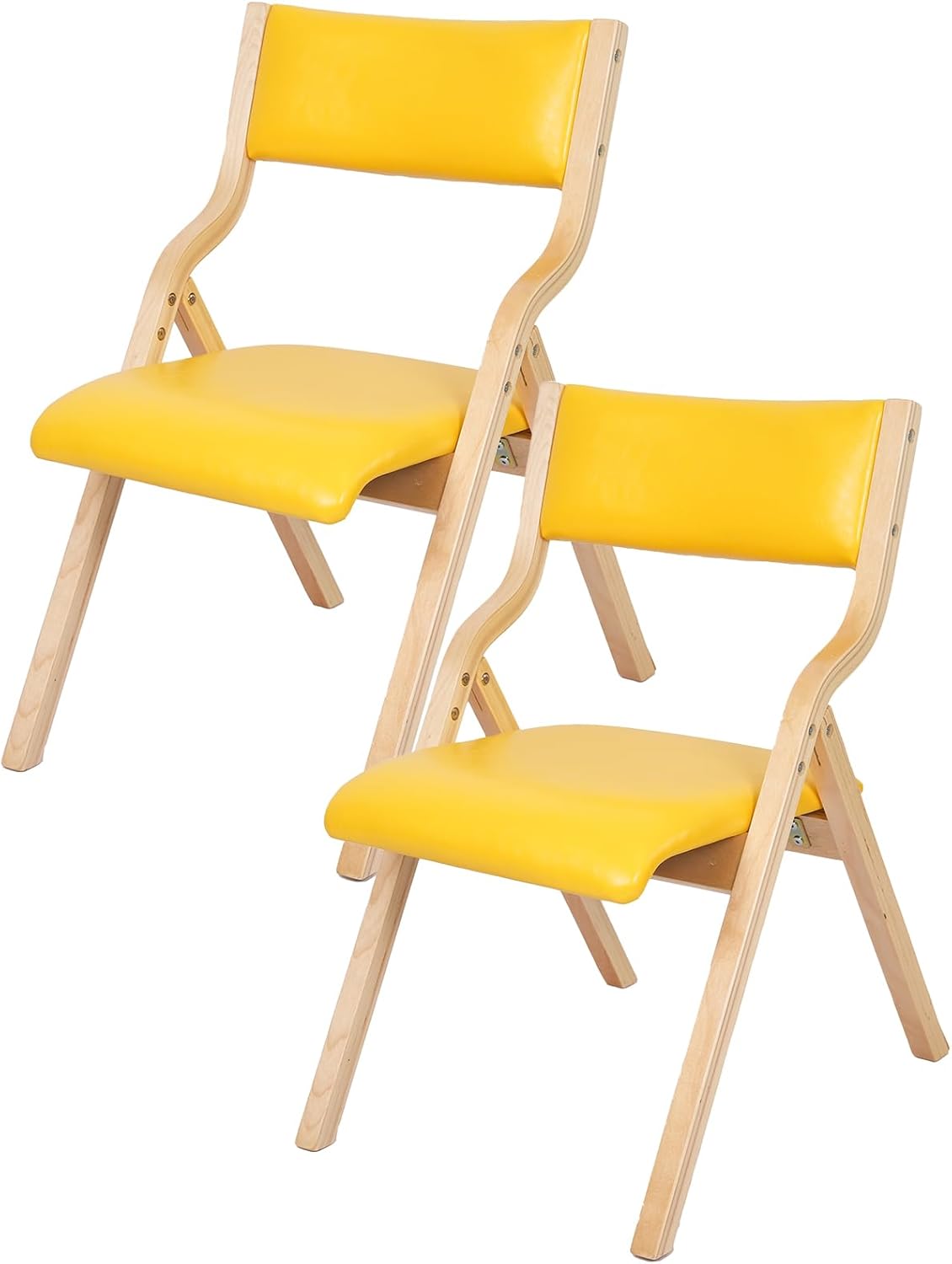 ダイニングチェア 折りたたみ椅子 2脚セット 完成品 リビングチェア PU