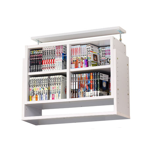 ☆【新品】しっかり大容量　上下書棚セット75 WNT☆【OUTLET】 シェルフ7518専用 耐震 突っ張り上置き 収納 ユニット 幅75 天井
