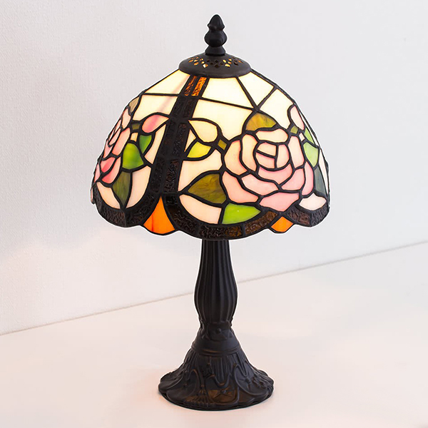 テーブルランプ ステンドグラス ローズローズ LED電球付き 可愛い 薔薇 