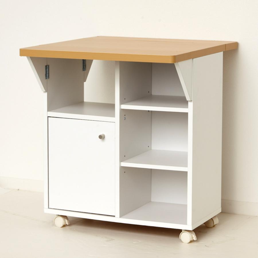 キッチンワゴン キャスター付き 幅60 日本製 バタ式ワゴン スリム 天板