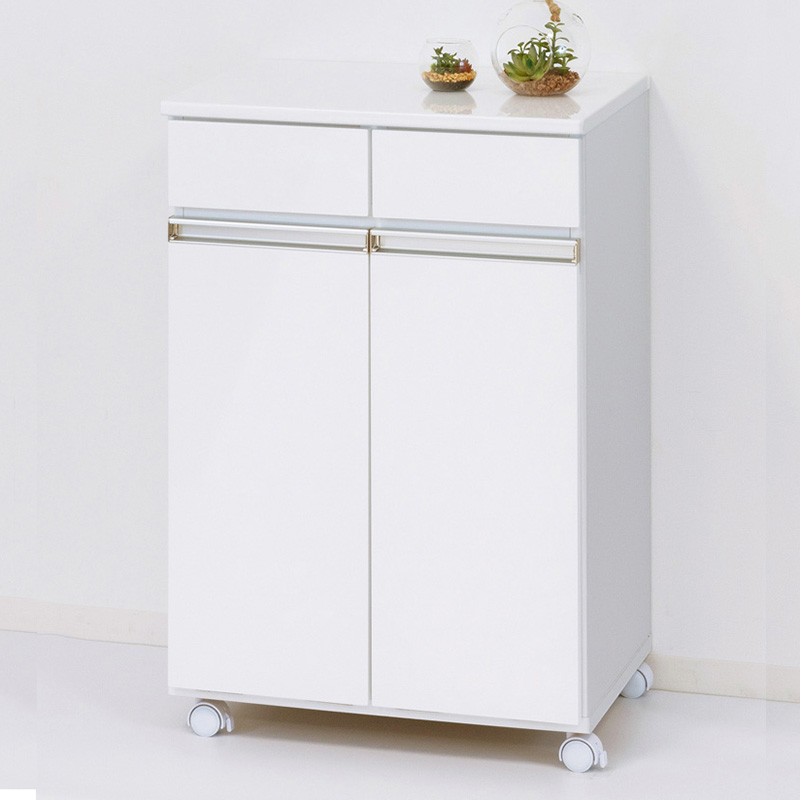 レンジ台 北欧 おしゃれ 白 半完成品 ダストボックス 2分別 ゴミ箱 幅