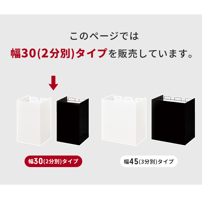 ダストボックス 2分別 ホワイト ごみ箱 幅30 奥行29 スチール 目隠し