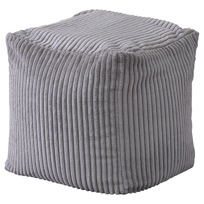 ミニ ビーズクッション グレー クッション 30cm コーデュロイ キューブ