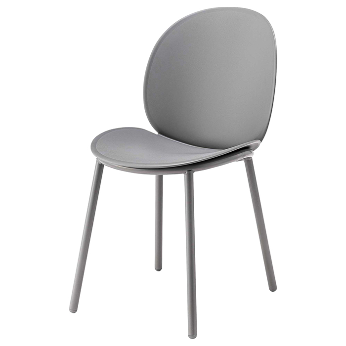 ダイニングチェア グレー 椅子 1人掛け シンプル スチール脚 デスク