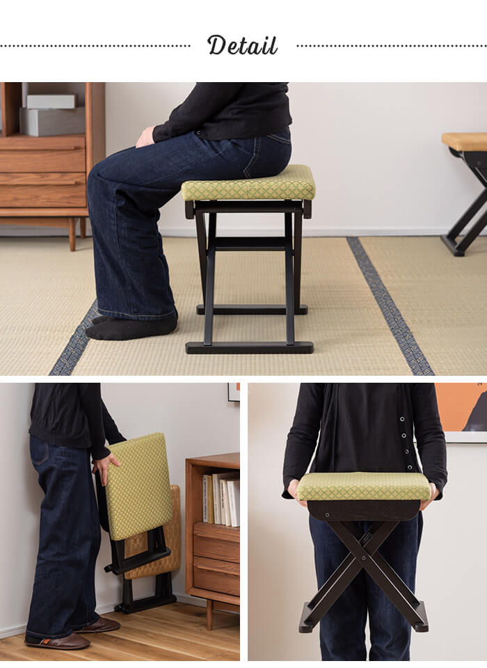 折りたたみ椅子 ゴールド 背もたれなし スツール ロータイプ お座敷