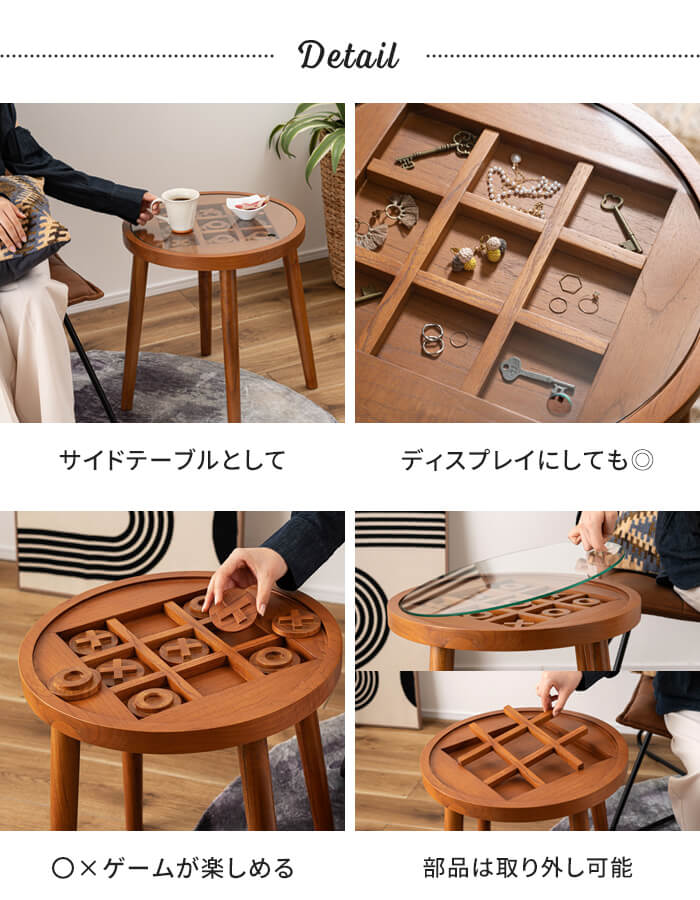 ブラウン木製サイドテーブル 3月初旬発送＊ ダークブラウン木製サイド