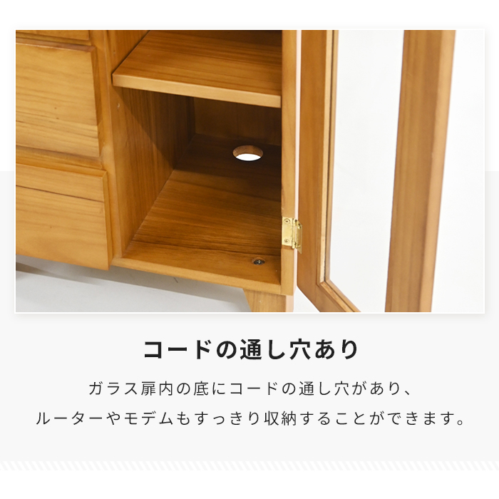 電話台 ブラウン FAX台 木製 収納 サイド キャビネット ルーター