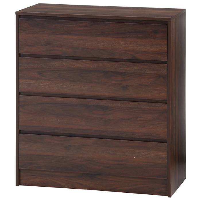 チェスト 4段 ミディアムブラウン 幅80.5 奥行40 工具不要 タンス 木製