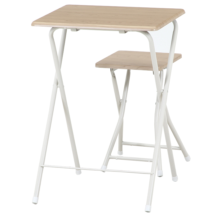 フォールディングテーブル＆チェアセット ナチュラル 2点セット