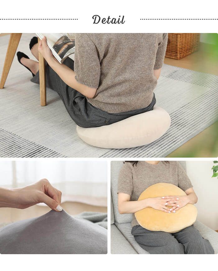 もちもちクッション 直径40cm グレー クッション 円形 丸型 丸 フロア