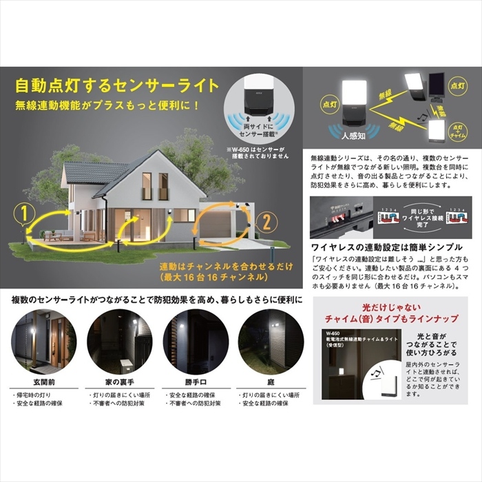 値下げ センサーライト 無線連動シリーズ 送受信型 コンセント式