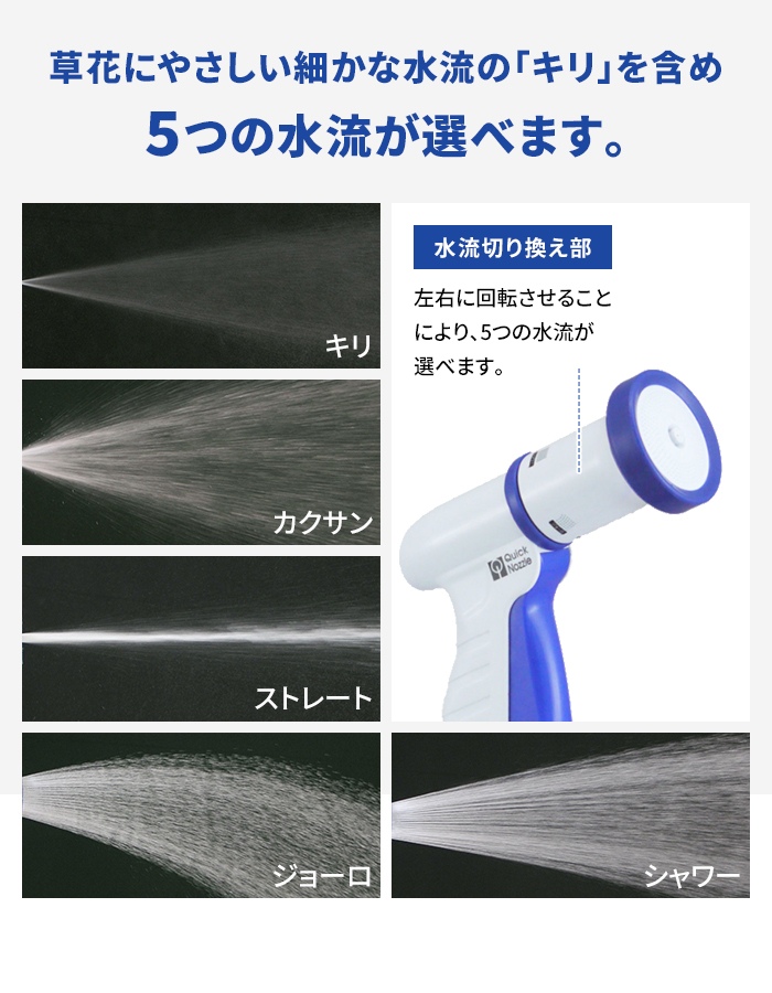 ホース ホースリール 50m 散水大容量 シャワー散水用品 多機能 ワンタッチで通水・止水 水やり 家庭菜園 M5-MGKFI00187_5