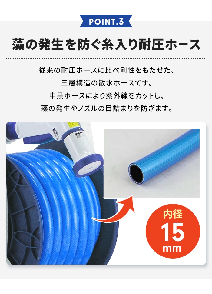 ホース ホースリール 20m 散水コンパクト シャワー散水用品 ワンタッチ
