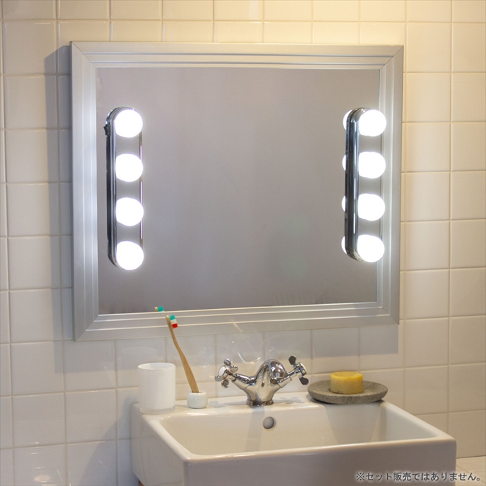 女優ライト LEDミラーライト USB充電 2WAY 壁掛け 吸盤 メイクアップ