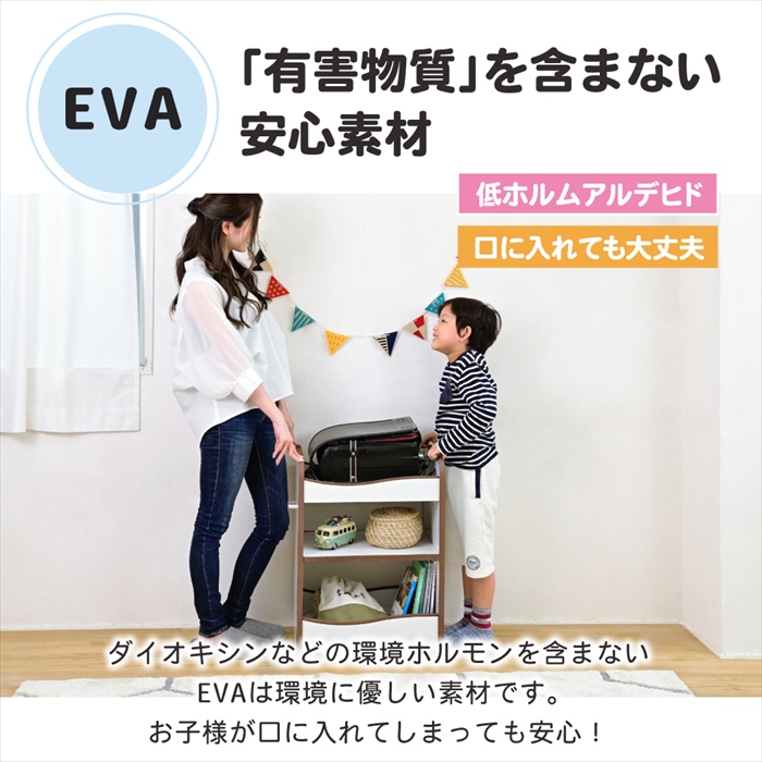 ランドセルラック ホワイト×ピンク キャスター付 収納ワゴン おもちゃ
