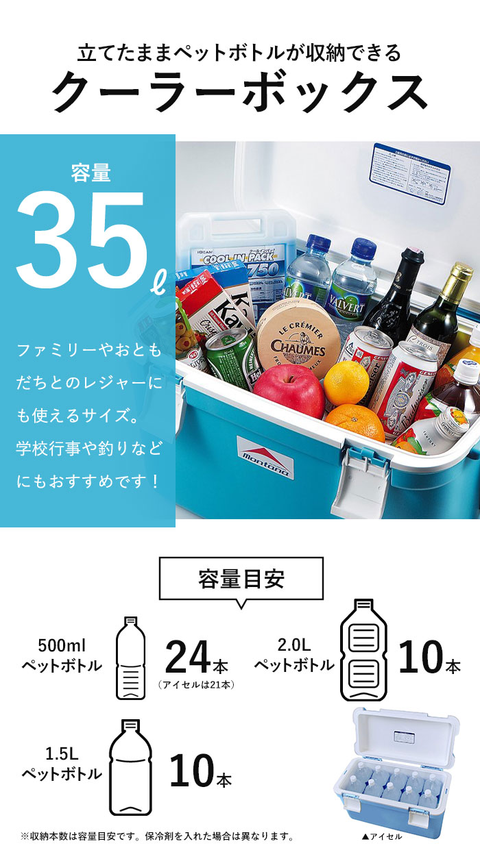 値下げ】 クーラーボックス 35L ダークブルー 日本製 保冷