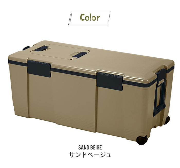 値下げ クーラーボックス 72L 大型 ハンドル付 キャスター付 両開きフタ 水抜き栓付 日本製 レジャー サンドベージュ M5-MGKKA00146SBE_8