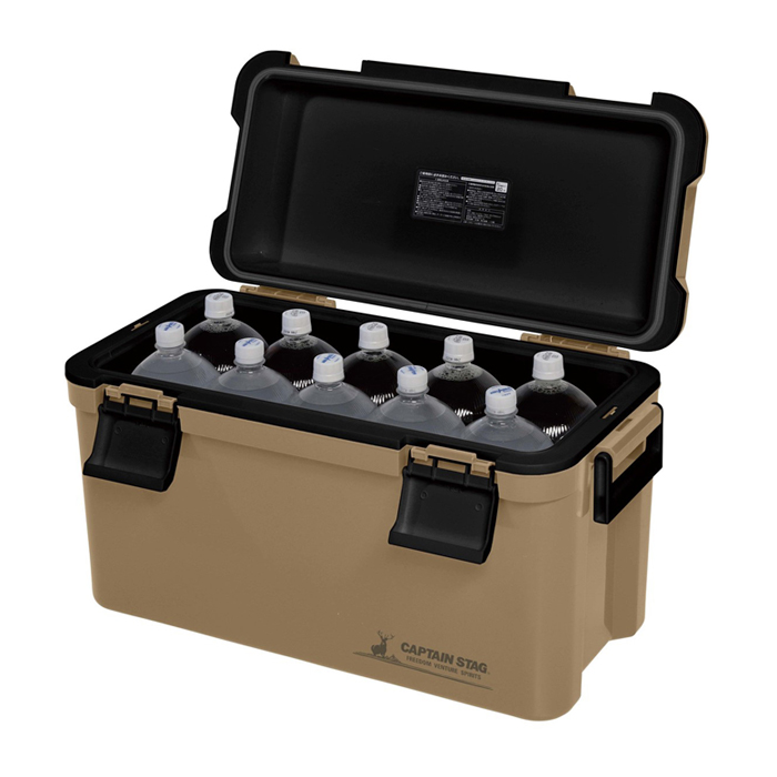 クーラーボックス 35L ベージュ 日本製 保冷ボックス 特大 500mlペット