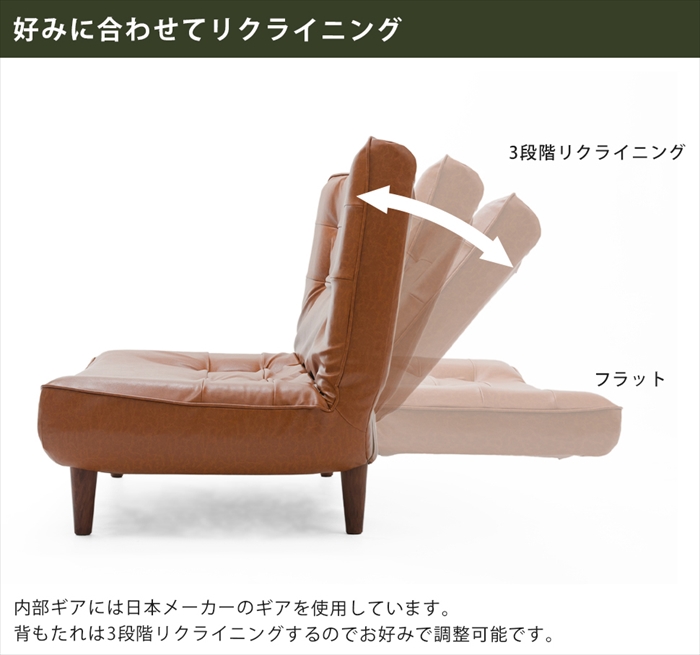 ハイバックソファ 2人用 モスグリーン リクライニング ソファ 二人掛け チェア ローソファ ポケットコイル M5-MGKST00128S150GRN683 2人用 リクライニング ソファ ポケットコイル