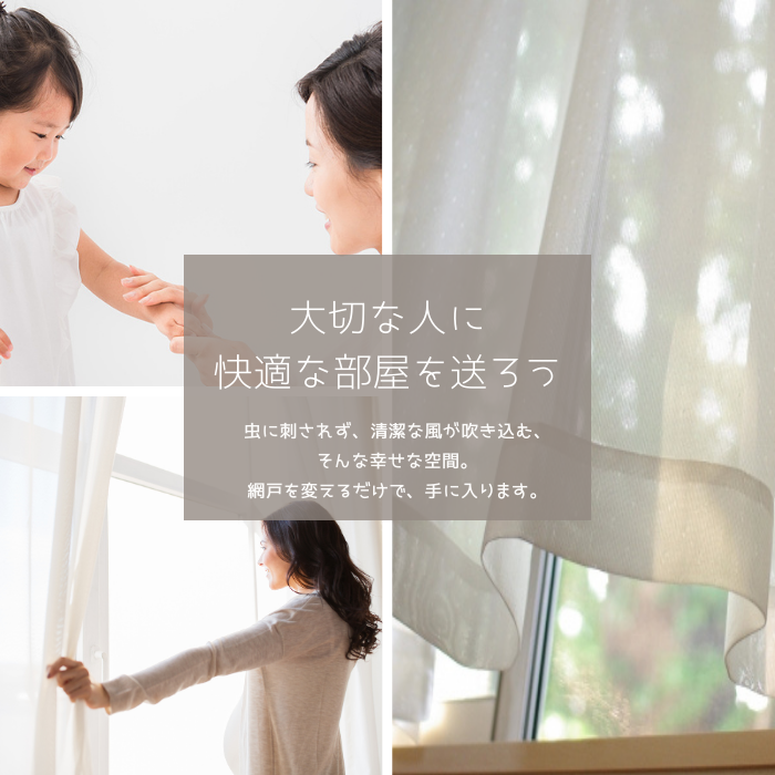 アミド屋の網戸ネット防虫網|四面の網押さえゴムを取ると防虫網が外れます。|サンネットSP ポリプロピレン製 長さ30m巻 幅970mm 18メッシュ グレー