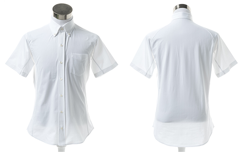 丸和繊維工業 インダスタイルトウキョウ ヘリンボーン ボタンダウンシャツ 半袖 00J802HMB2 1枚