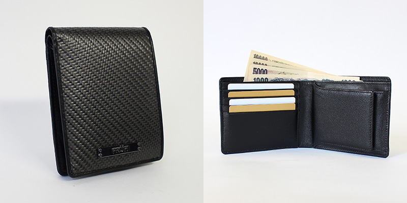 ガジェットリンク FRUH（フリュー） リアルカーボン 2つ折ウォレット