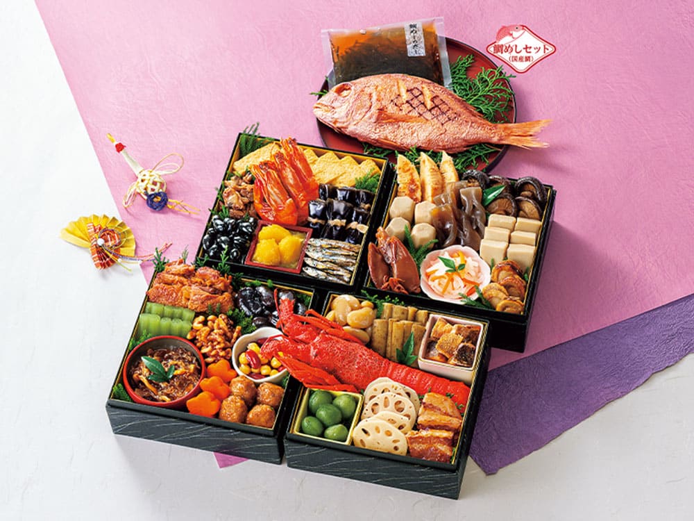 カモ井食品工業 おせちセット「飛翔」31品セット 鯛めしの素付き 約3?5人前