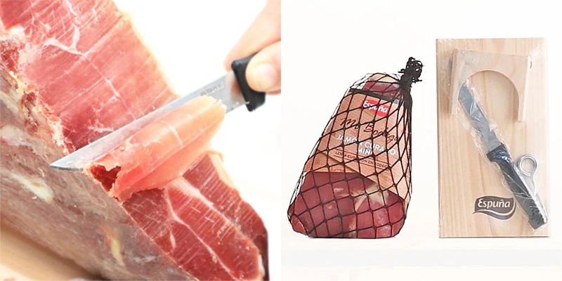 素敵に、マルシェ。 スペイン産 ミニ生ハム原木 ミニハモン約1kg(台とナイフ付)