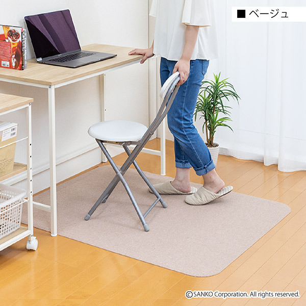 チェアマット おしゃれ オシャレ 120×90cm デスクカーペット 傷防止 厚さ4mm ずれない 無地 洗える 日本製 おくだけ吸着 サンコー  :212:サンコーオンラインショップ - 通販 - Yahoo!ショッピング