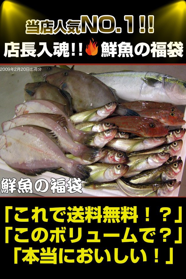 送料無料]店長入魂「お得意様満足」日本海鮮魚の福袋 [当店人気No.1 中身はおまかせの鮮魚セット] :otamesi3500:日本海 鮮魚とカニの店  三光水産 - 通販 - Yahoo!ショッピング