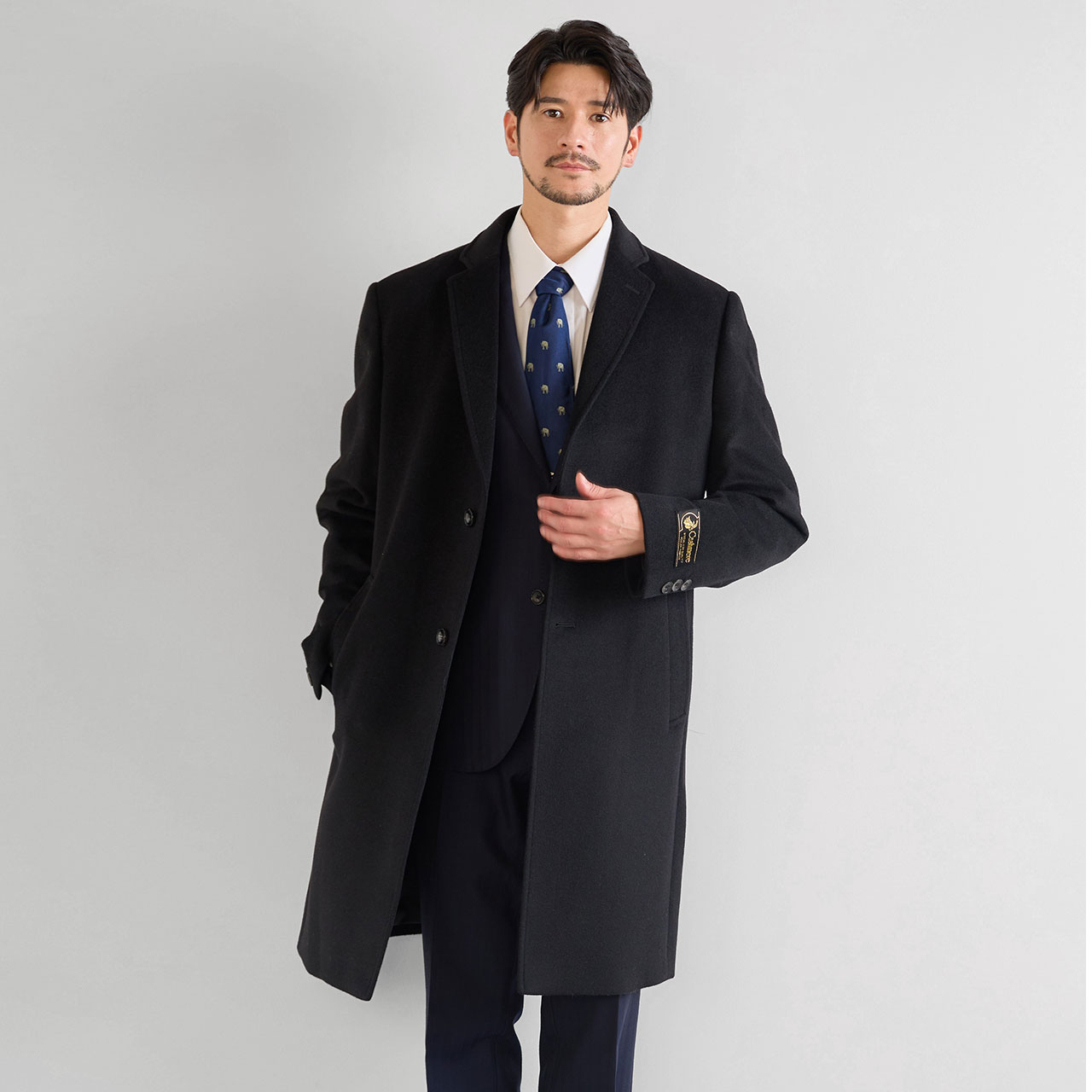カシミヤ チェスターコート フォーマル チェスター ロング コート
