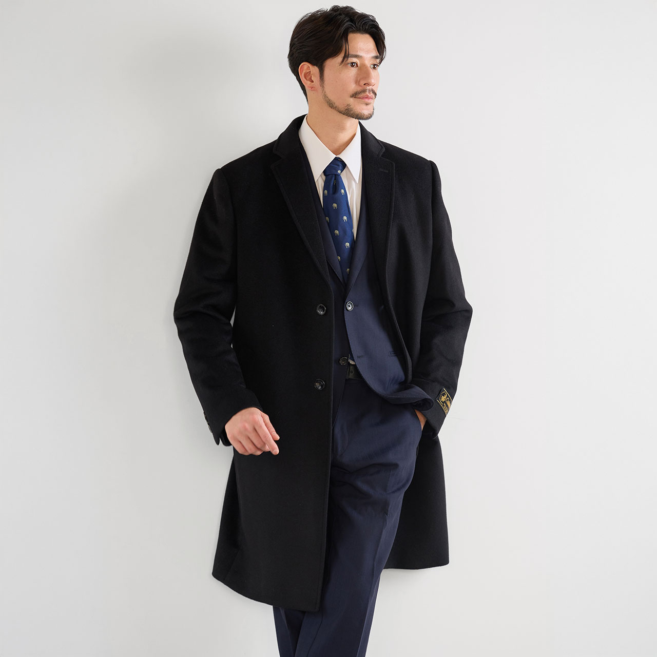 カシミヤ チェスターコート フォーマル チェスター ロング コート