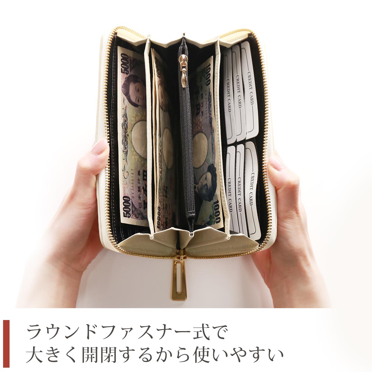 ヒマラヤ クロコダイル メンズ 長財布 ラウンド ファスナー モザイク