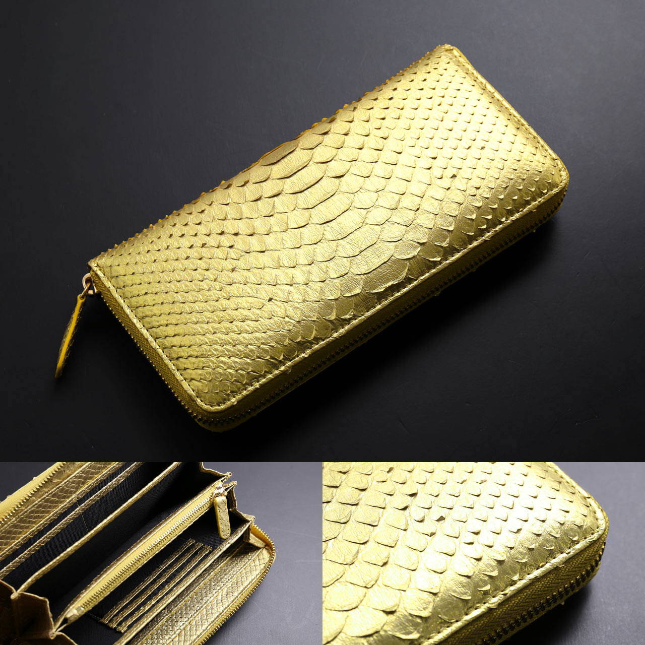 W25 ダイヤモンドパイソン 長財布 ラウンドファスナー メンズ 新品 男性 ダイヤモンド パイソン 長財布 メンズ 一枚革 ラウンドファスナー 多