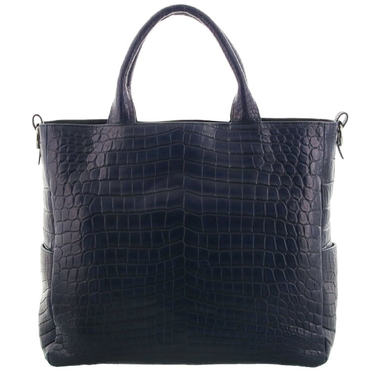 クロコダイル マット加工 トートバッグ 2WAY メンズ ダークレッド