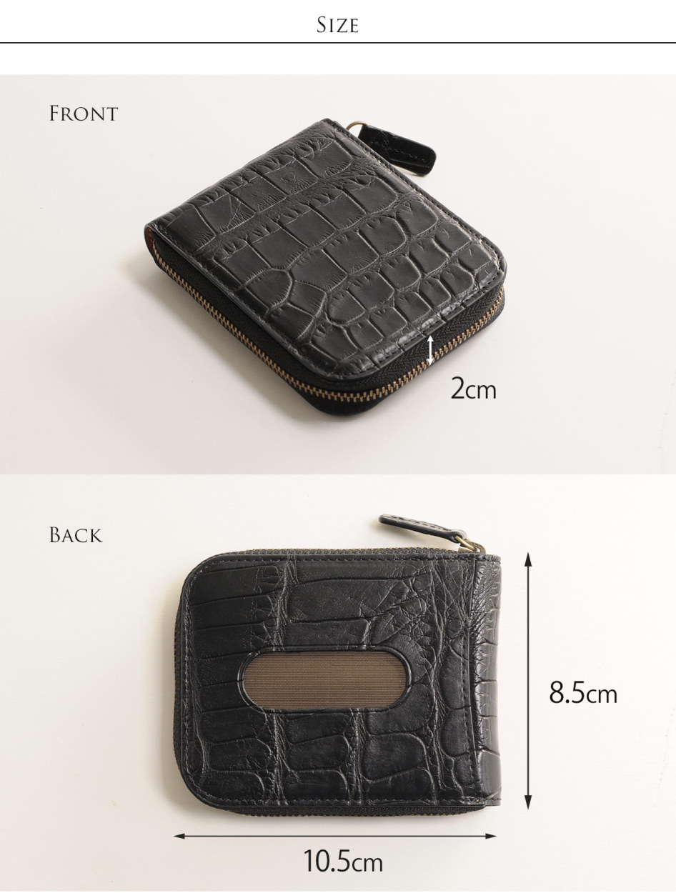 クロコダイル 小銭入れ メンズ 本革 定期入れ ミニ財布 パスケース IC